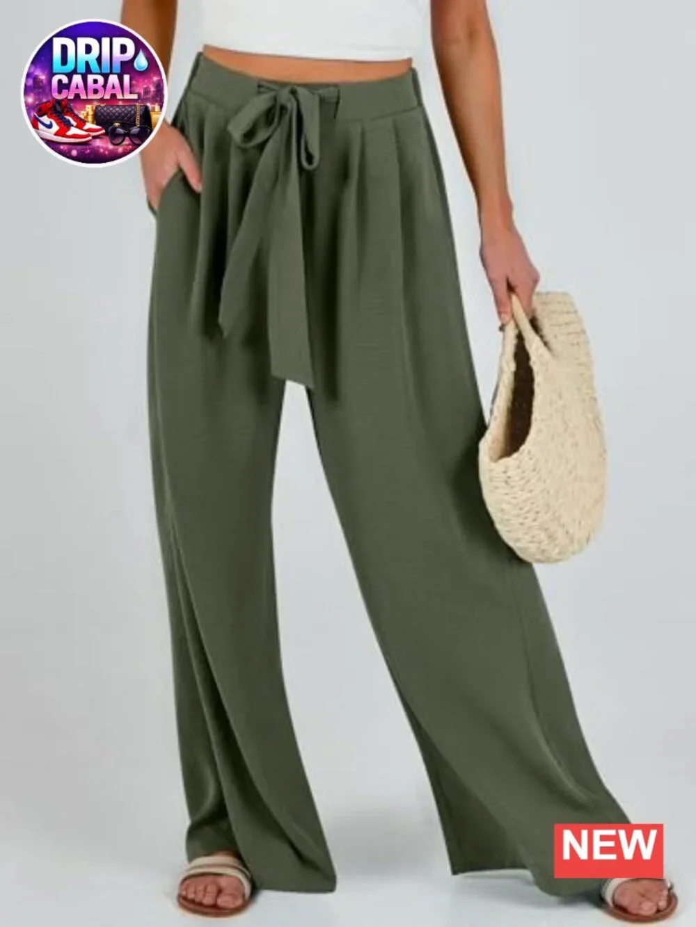 Wide Leg Palazzo Pants Women High Waist Flowy Casual Lounge Trousers